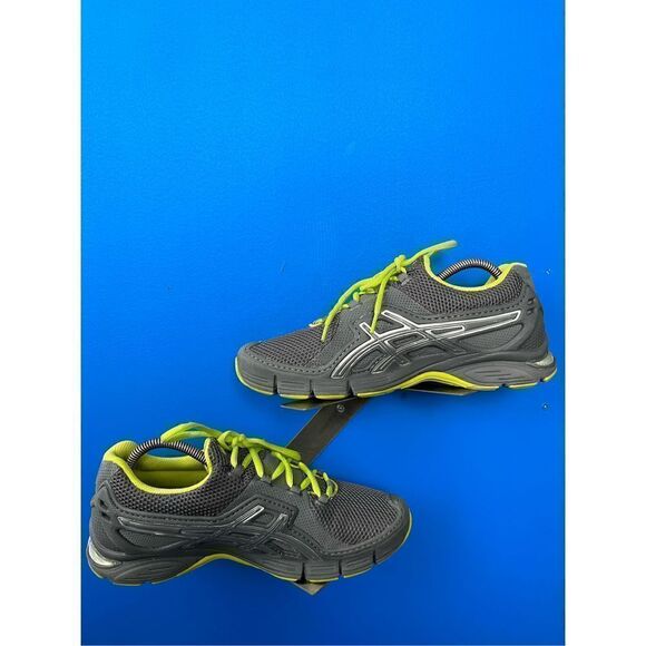 Asics HOB5N Womens Size 9 Running Shoes Sneakers Gray Neon Yellow - Picture 2 of 6
